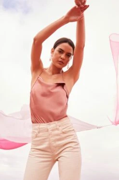 Drape Front Cami Bodysuit -Astr The Label Shop 210513 ASTR PinkLake 10 2014