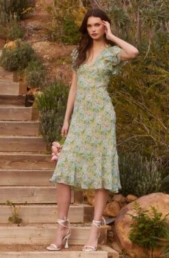 Celestine Floral Ruffle Midi Dress -Astr The Label Shop 23 01 19 ASTR WEDDING0060
