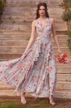 Noya Floral Cutout Maxi Dress -Astr The Label Shop 23 01 19 ASTR WEDDING0102
