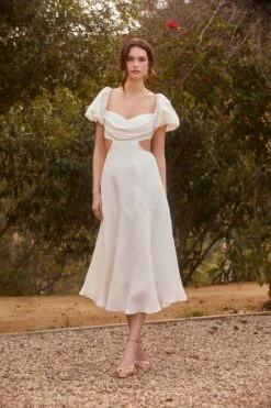 Winley Puff Sleeve Cutout Midi Dress 27 Winley Puff Sleeve Cutout Midi Dress -Astr The Label Shop 23 01 19 ASTR WEDDING42583