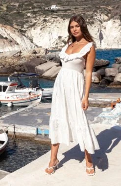 Cottage Eyelet Ruffle Midi Dress 13 Cottage Eyelet Ruffle Midi Dress -Astr The Label Shop A58A2396