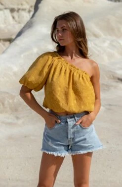 Jacquard One Sleeve Top -Astr The Label Shop A58A4680