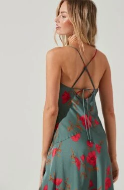 Gaia Floral Midi Dress 36 Gaia Floral Midi Dress -Astr The Label Shop ACDR100133D TEAL RASPBERRYFLORAL 6