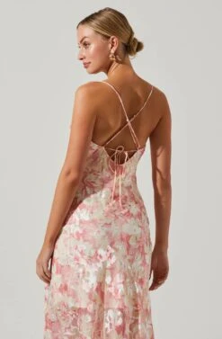 Gaia Floral Burnout Midi Dress -Astr The Label Shop ACDR100133SB PINKBURNOUT 5