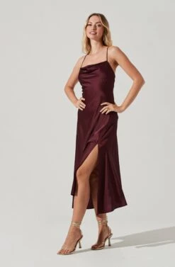 Gaia Midi Dress -Astr The Label Shop ACDR100133S DEEPWINE 1 2
