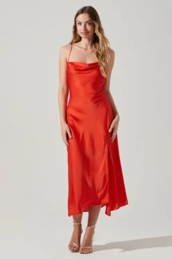 Gaia Midi Dress -Astr The Label Shop ACDR100133S TANGERINE 0616