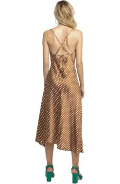 Cowl Strappy Dress 13 Cowl Strappy Dress -Astr The Label Shop ACDR100133 CARAMEL DOT 03