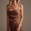 Cowl Strappy Dress 2 Cowl Strappy Dress -Astr The Label Shop ACDR100133 CARAMEL DOT 4