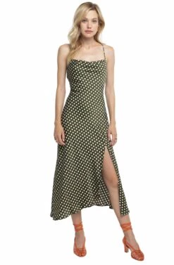 Cowl Strappy Dress 15 Cowl Strappy Dress -Astr The Label Shop ACDR100133 GREEN DOT 01