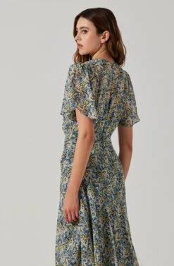 Mirella Floral Midi Dress -Astr The Label Shop ACDR100436 BLACKBLUEFLORAL 4