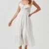 Cottage Eyelet Ruffle Midi Dress -Astr The Label Shop ACDR101156 WHITE 0856