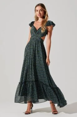 Primrose Floral Strappy Back Maxi Dress -Astr The Label Shop ACDR101176 BLACKBLUEDITSY 2