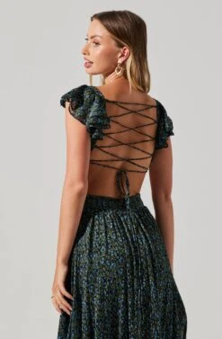 Primrose Floral Strappy Back Maxi Dress -Astr The Label Shop ACDR101176 BLACKBLUEDITSY 6