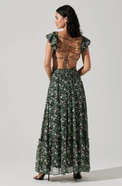Primrose Floral Strappy Back Maxi Dress -Astr The Label Shop ACDR101176 BLACKPURPLEFLORAL 5