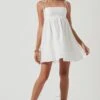 Serenity Square Neck Mini Dress -Astr The Label Shop ACDR101235B WHITE 0311