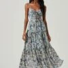 Brandy Floral Cinched Front Cutout Maxi Dress -Astr The Label Shop ACDR101239 BLUE PURPLEFLORAL 1 74862b1d a566 4b7c b399 5af949c808ed