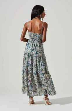 Brandy Floral Cinched Front Cutout Maxi Dress -Astr The Label Shop ACDR101239 BLUE PURPLEFLORAL 4 18b63516 82e3 4933 9e77 b9a6a9f00bdf