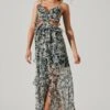 Palace Floral Cutout Ruffle Maxi Dress 1 Palace Floral Cutout Ruffle Maxi Dress -Astr The Label Shop ACDR101252 BLACKMULTIFLORAL 04211