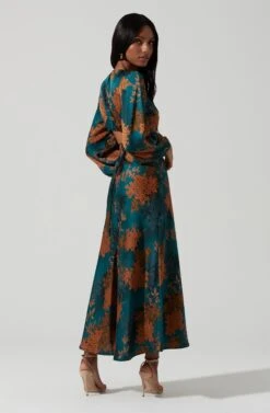 Quinn Floral Cutout Midi Dress 26 Quinn Floral Cutout Midi Dress -Astr The Label Shop ACDR101358 GREENRUSTFLORAL 2033