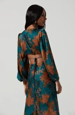 Quinn Floral Cutout Midi Dress 25 Quinn Floral Cutout Midi Dress -Astr The Label Shop ACDR101358 GREENRUSTFLORAL 2036