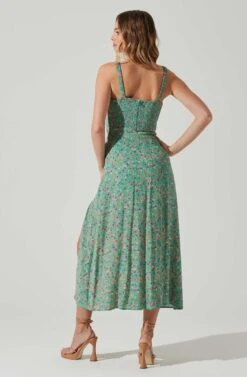 Elsie Floral Midi Dress 23 Elsie Floral Midi Dress -Astr The Label Shop ACDR101374V GREENMAGENTADITSY 6