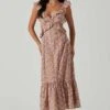 Olivette Floral Ruffle Midi Dress -Astr The Label Shop ACDR101511 PINKYELLOWFLORAL 1