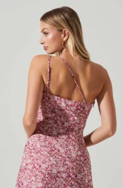 Malvina One Shoulder Floral Midi Dress 20 Malvina One Shoulder Floral Midi Dress -Astr The Label Shop ACDR101528 PINKFLORAL 3