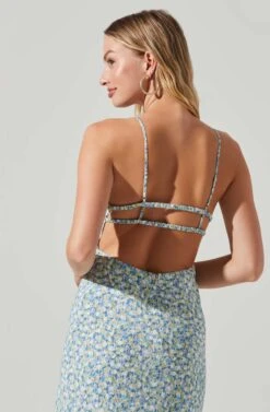 Maritza Floral Smocked Midi Dress -Astr The Label Shop ACDR101529 BLUEMULTI 4