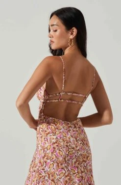 Maritza Floral Smocked Midi Dress -Astr The Label Shop ACDR101529 COPPERLILACMULTI 6