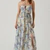 Rozina Floral Cutout Maxi Dress -Astr The Label Shop ACDR101542 BLUEGREENFLORAL 1