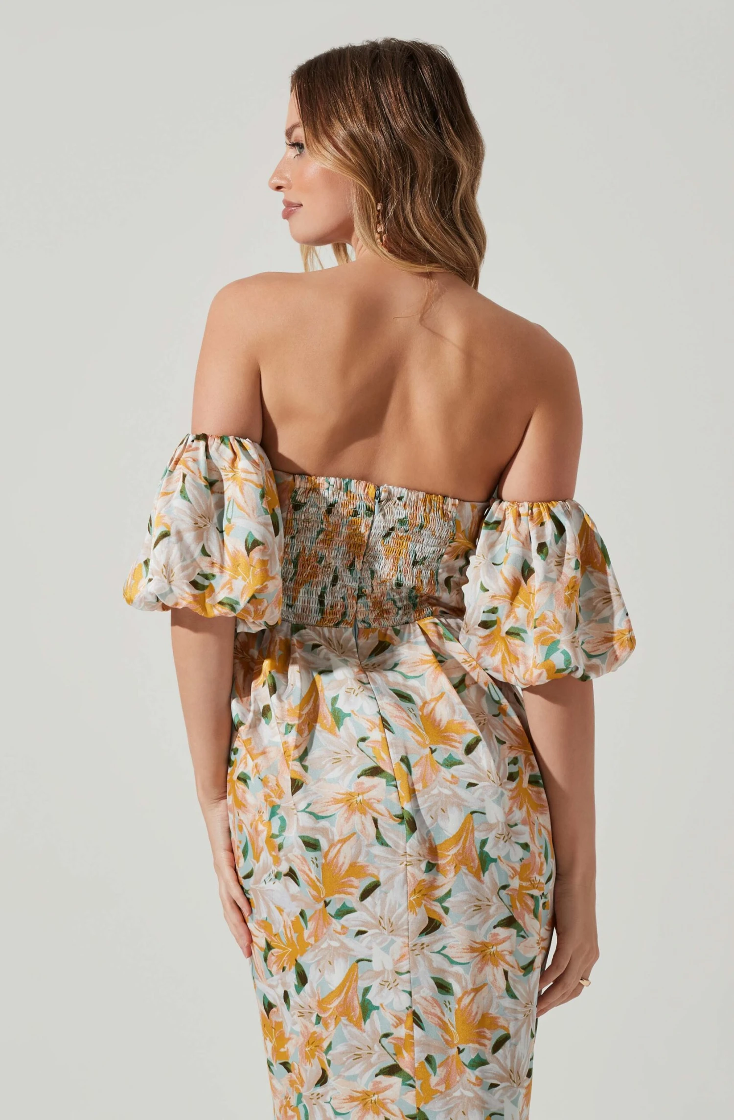 Zurina Floral Off Shoulder Midi Dress 7 Zurina Floral Off Shoulder Midi Dress - Image 5