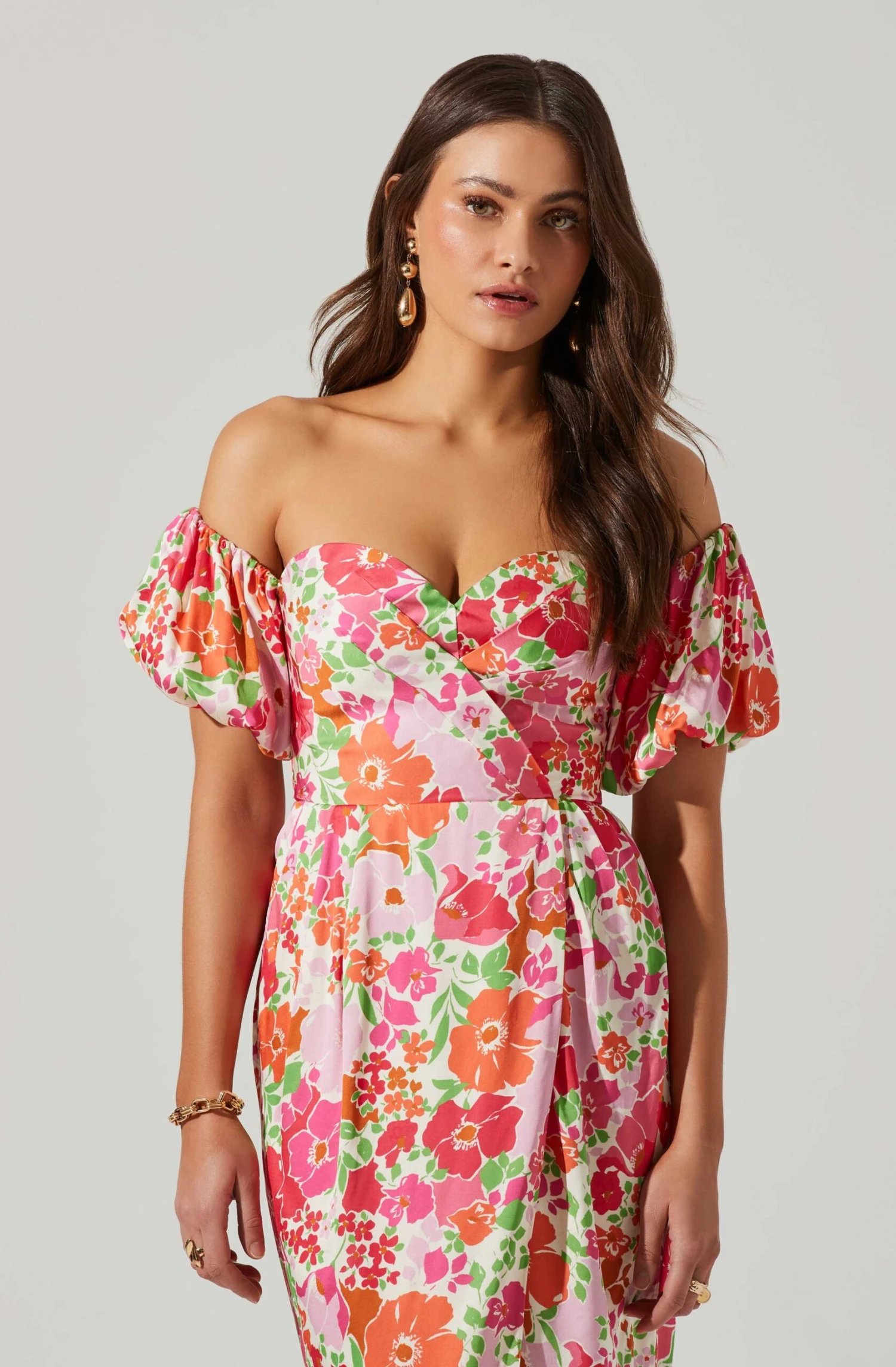 Zurina Floral Off Shoulder Midi Dress 10 Zurina Floral Off Shoulder Midi Dress - Image 8