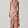 Mahalia Floral Sweetheart Ruffle Midi Dress 2 Mahalia Floral Sweetheart Ruffle Midi Dress -Astr The Label Shop ACDR101550 BLUEORANGEFLORAL 1
