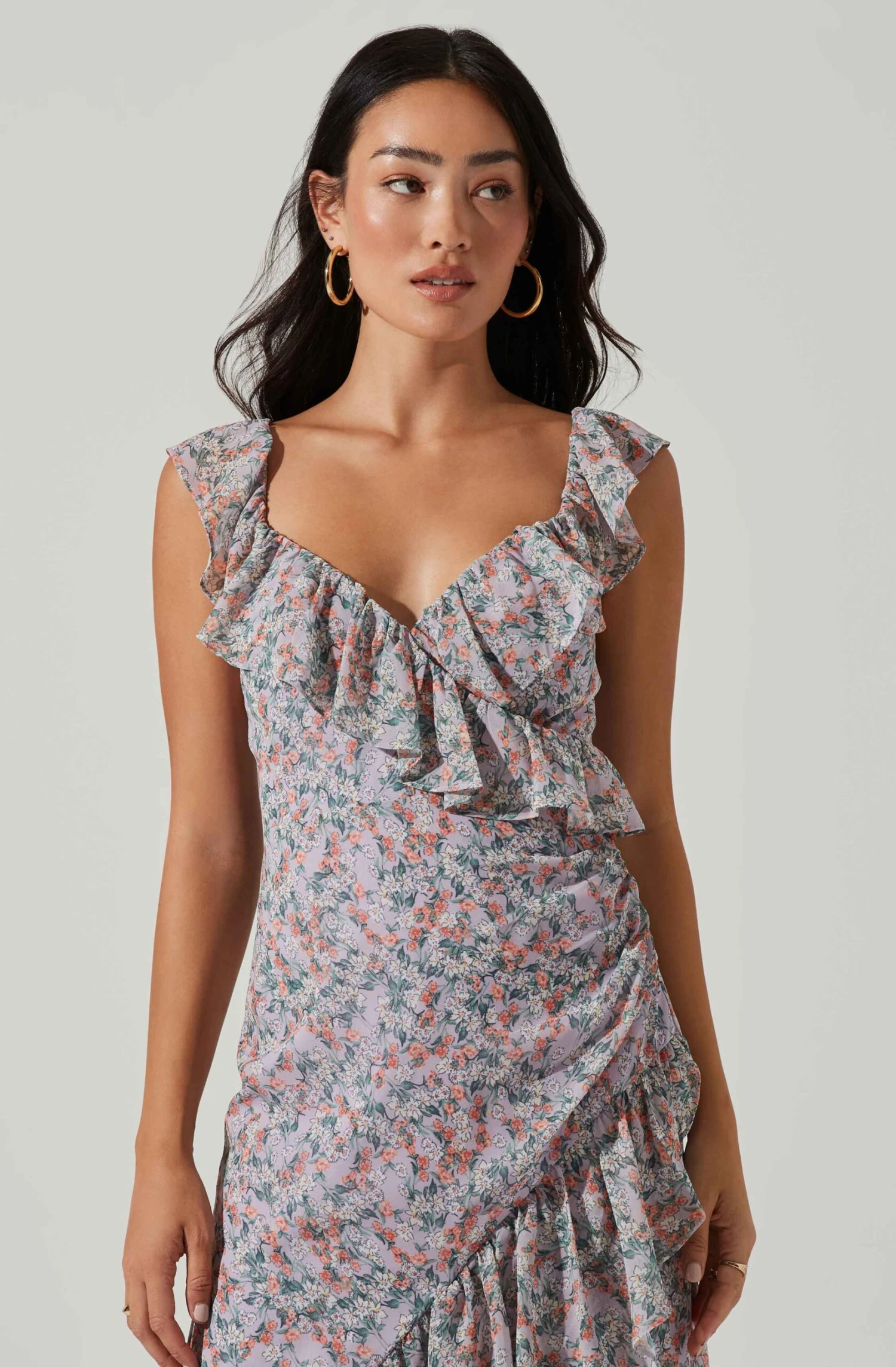 Mahalia Floral Sweetheart Ruffle Midi Dress 10 Mahalia Floral Sweetheart Ruffle Midi Dress - Image 8
