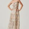 Odina Floral Smocked Tiered Midi Dress 2 Odina Floral Smocked Tiered Midi Dress -Astr The Label Shop ACDR101551 BLUEPEACHFLORAL 5 2