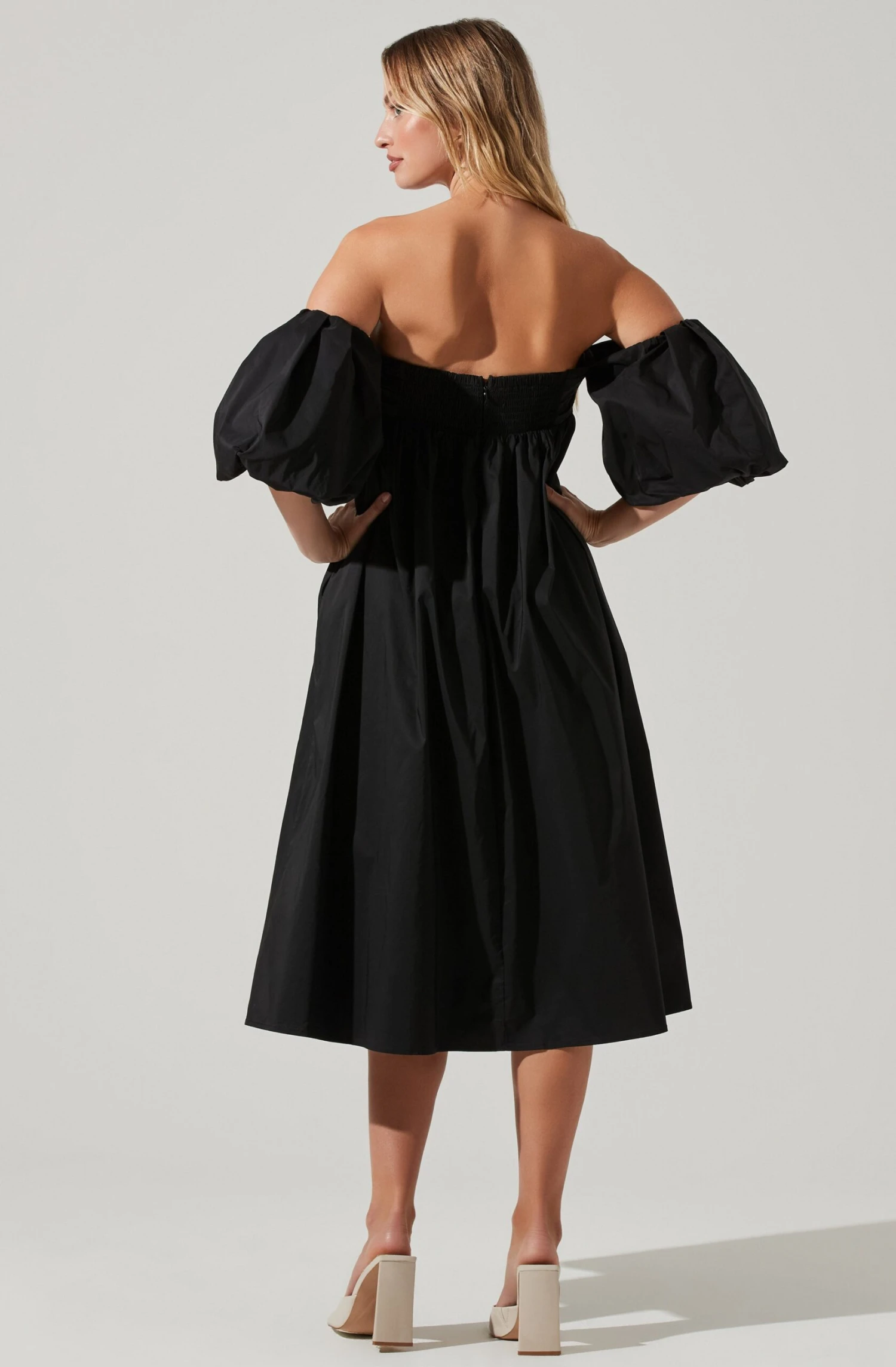 Carlin Off Shoulder Puff Sleeve Midi Dress 12 Carlin Off Shoulder Puff Sleeve Midi Dress - Image 10