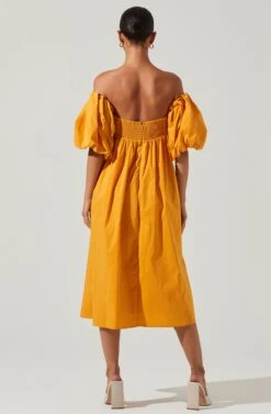 Carlin Off Shoulder Puff Sleeve Midi Dress 22 Carlin Off Shoulder Puff Sleeve Midi Dress -Astr The Label Shop ACDR101554 MANGO 6