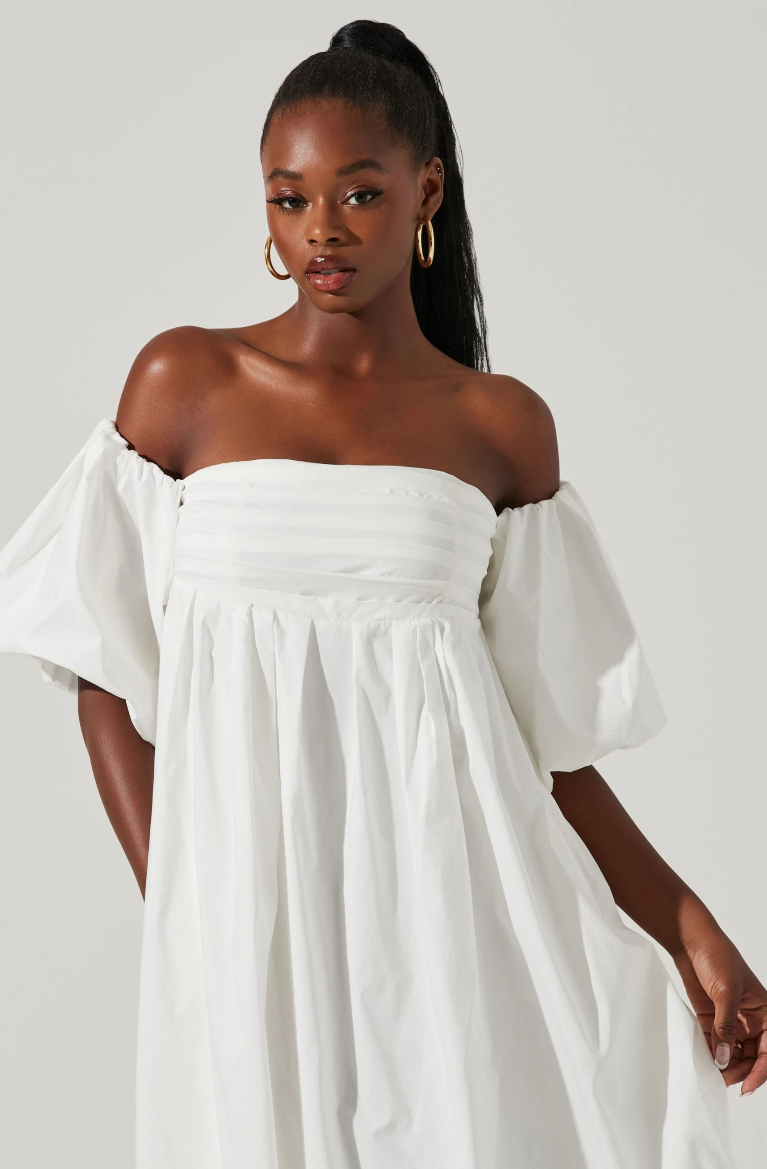 Carlin Off Shoulder Puff Sleeve Midi Dress 14 Carlin Off Shoulder Puff Sleeve Midi Dress - Image 12