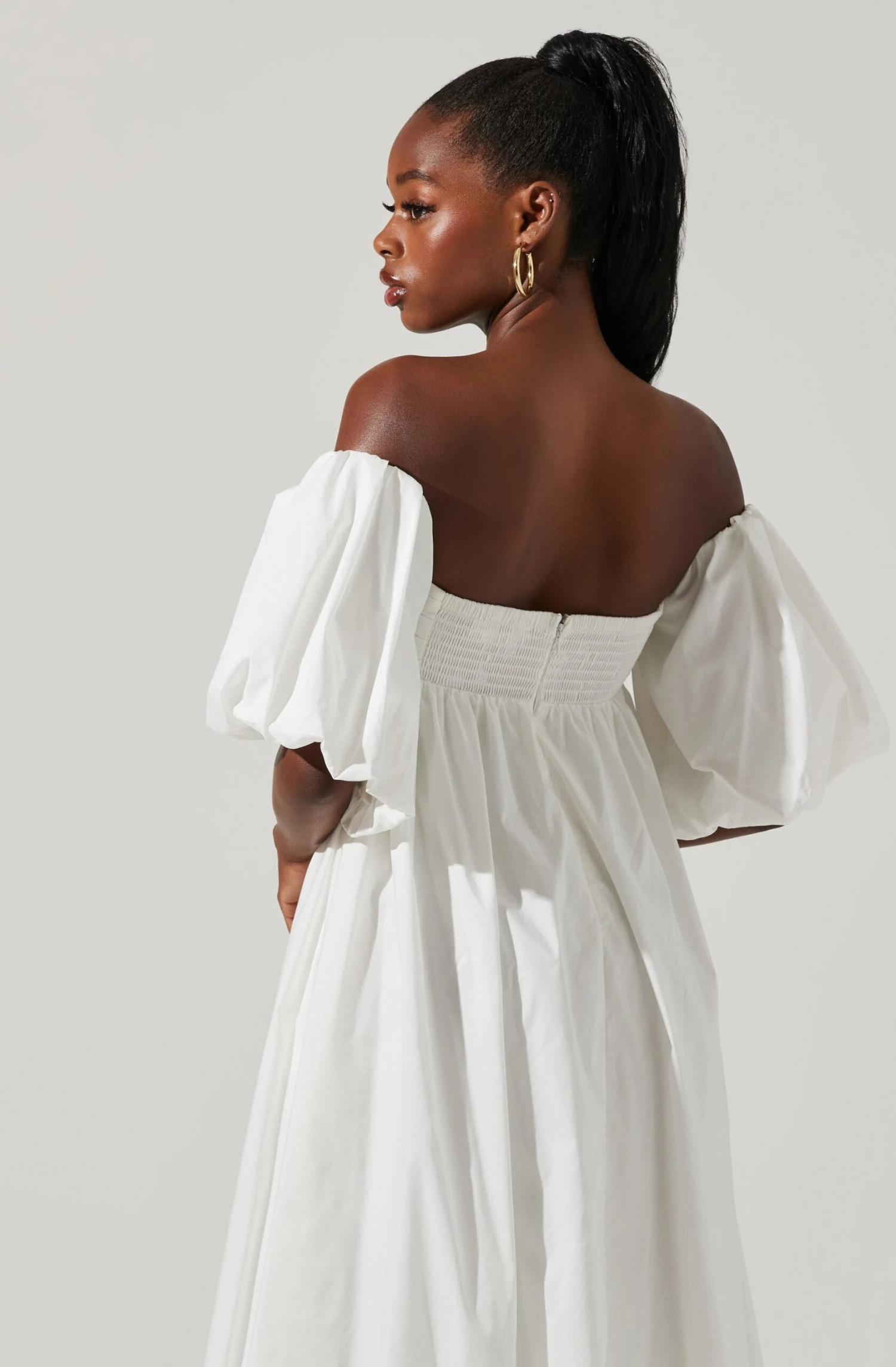 Carlin Off Shoulder Puff Sleeve Midi Dress 16 Carlin Off Shoulder Puff Sleeve Midi Dress - Image 14
