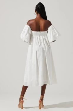 Carlin Off Shoulder Puff Sleeve Midi Dress 31 Carlin Off Shoulder Puff Sleeve Midi Dress -Astr The Label Shop ACDR101554 WHITE 5