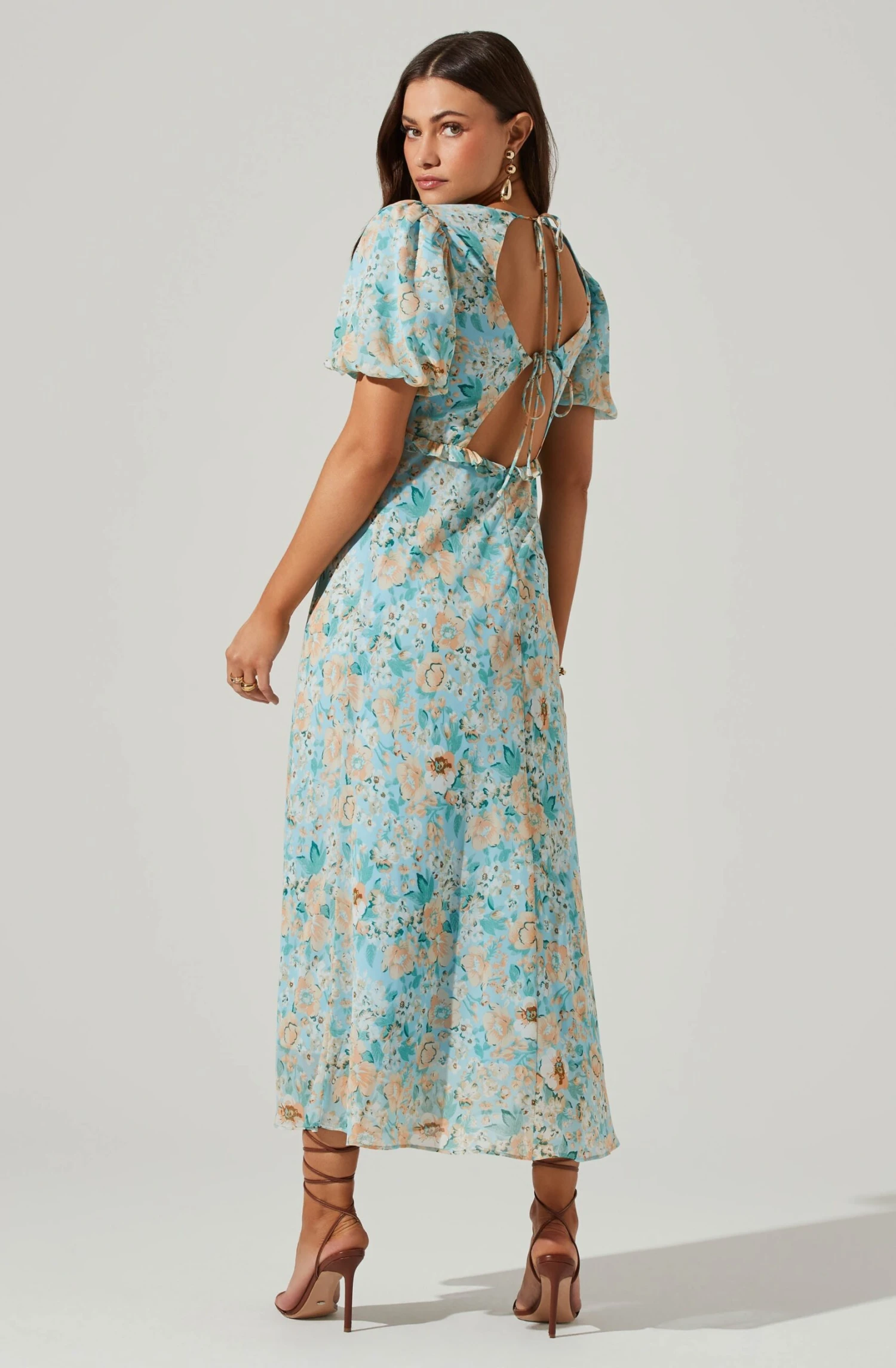 Esperanza Floral Puff Sleeve Midi Dress 10 Esperanza Floral Puff Sleeve Midi Dress - Image 8