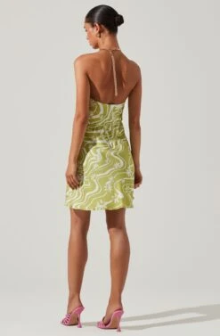 Quinta Retro Floral Halter Mini Dress -Astr The Label Shop ACDR101581 CELERYFLORAL 6