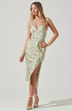 Florentina Floral Midi Dress -Astr The Label Shop ACDR101584 LIMEPINKFLORAL 1