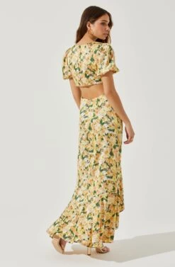 Dayanara Puff Sleeve Floral Maxi Dress 12 Dayanara Puff Sleeve Floral Maxi Dress -Astr The Label Shop ACDR101589P GREENYELLOWFLORAL 5
