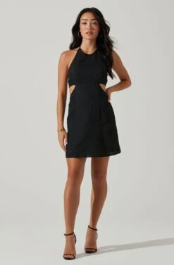 Laylin Halter Cutout Mini Dress 15 Laylin Halter Cutout Mini Dress -Astr The Label Shop ACDR101590S BLACK 1