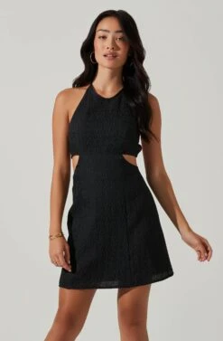 Laylin Halter Cutout Mini Dress 17 Laylin Halter Cutout Mini Dress -Astr The Label Shop ACDR101590S BLACK 3