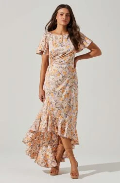 Astr The Label Shop 10 Veida Floral Cutout Midi Dress