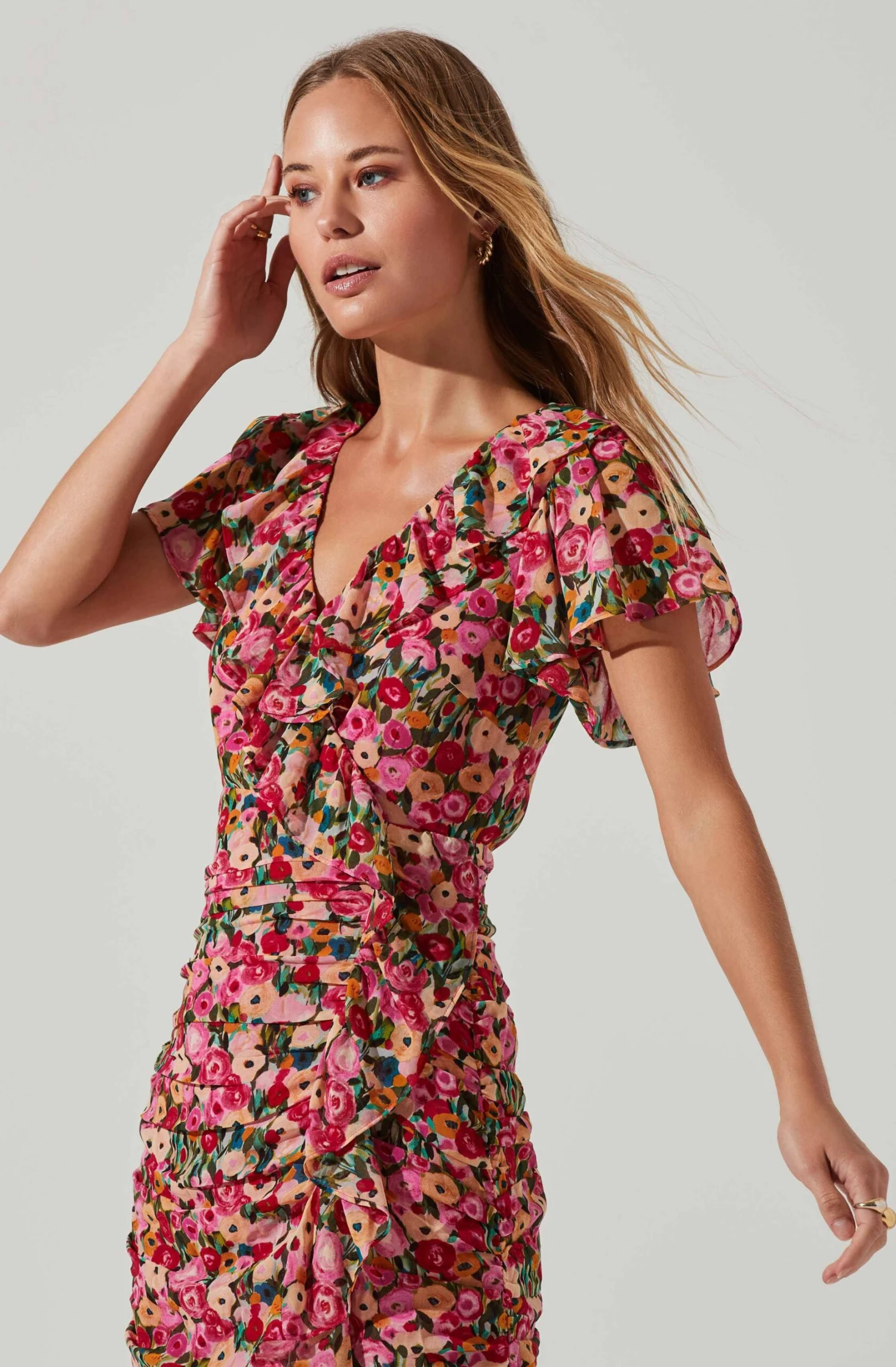 Vilma Floral Ruched Midi Dress 4 Vilma Floral Ruched Midi Dress - Image 2