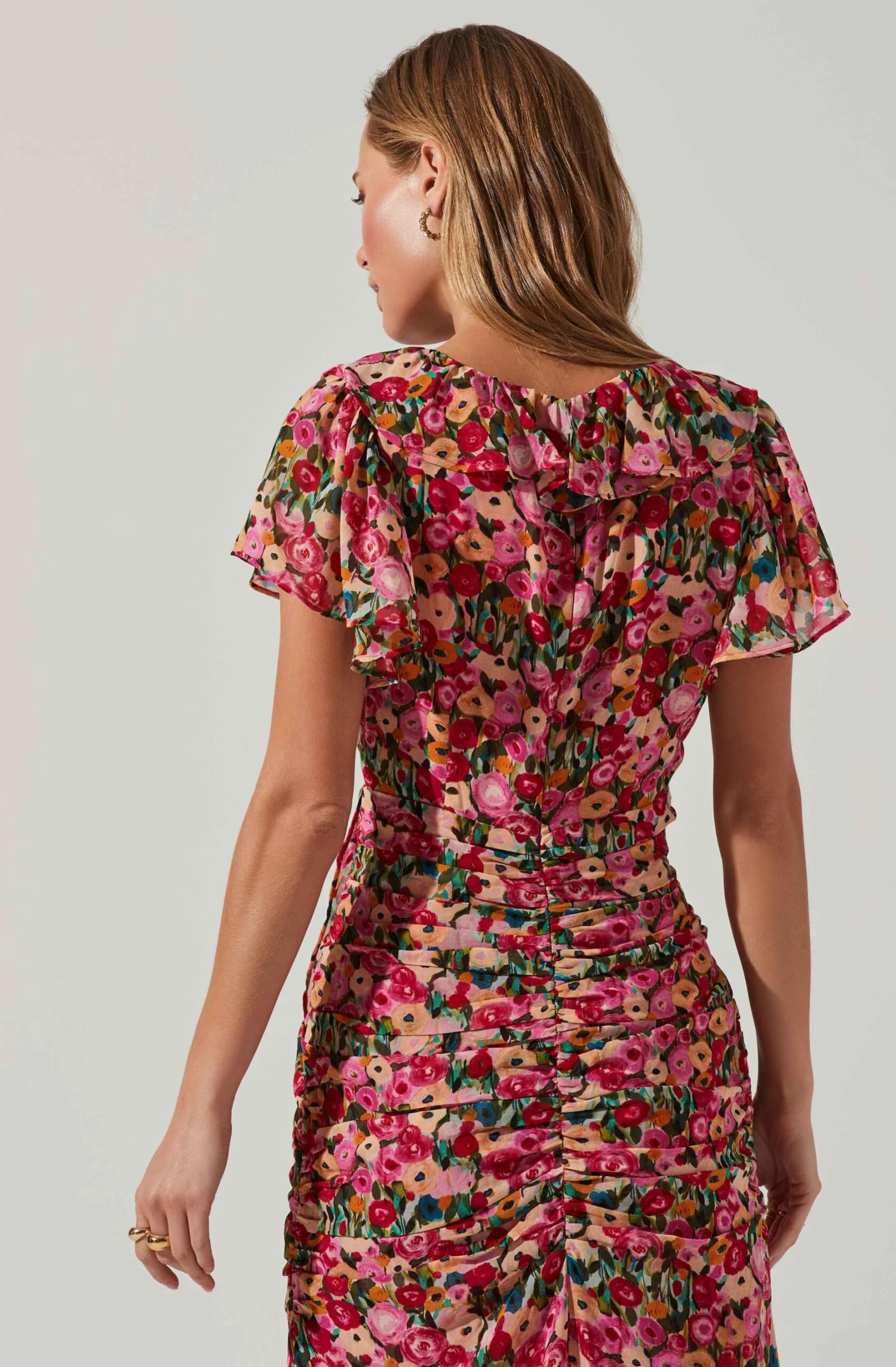 Vilma Floral Ruched Midi Dress 6 Vilma Floral Ruched Midi Dress - Image 4