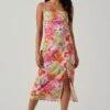 Gabriella Floral Strappy Back Midi Dress 2 Gabriella Floral Strappy Back Midi Dress -Astr The Label Shop ACDR101629L ORANGEPURPLEMULTI 1